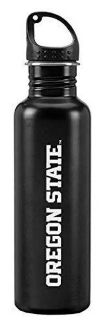 Oregon State University-24oz. Black Stainless Steel Water Bottle